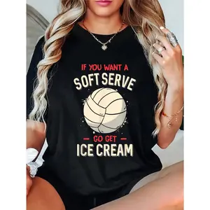100% Cotton Funny Volleyball Shirt For Girls Women T-Shirt