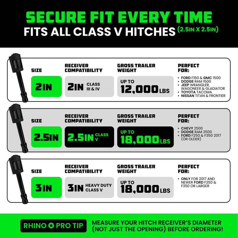 Rhino USA 2.5" Locking Trailer Hitch Pin