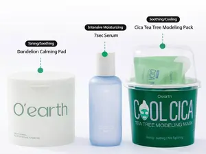 O'EARTH Daily Skin Care Set with Dandelion Calming Pad, 7 second serum, Cica Tea Tree Modeling Pack to Tone, Soothe, Moisture, and Cool