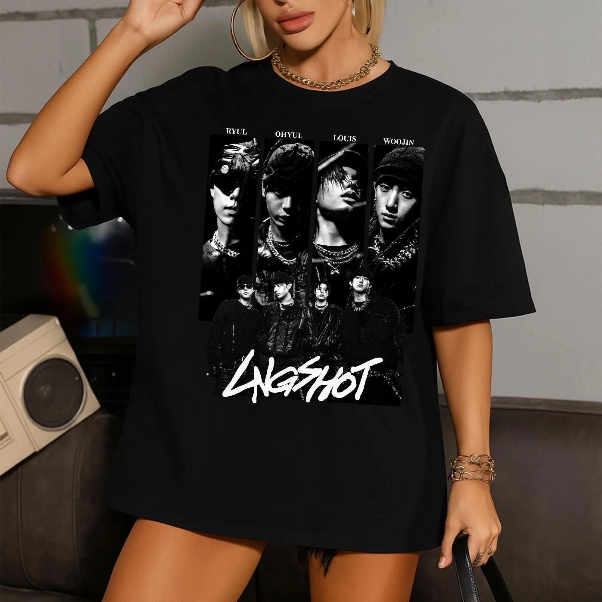 LNGSHOT Kpop Graphics T-shirt, Lngshot 4shoboiz Shirt, Lngshot Moonwalkin Shirt, Lngshot Backseat Shirt, Lngshot Kpop Members Tee Sweater