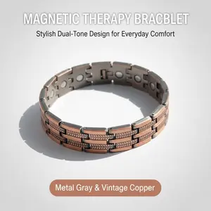 Trendy Men's Adjustable Copper Magnetic Bracelet, 5000 Gauss Strength, Hypoallergenic, Durable, Daily Wear & Party Accessory,  & Wellness Jewelry, Perfect  for Dad, Husband, Boyfriend health gift
