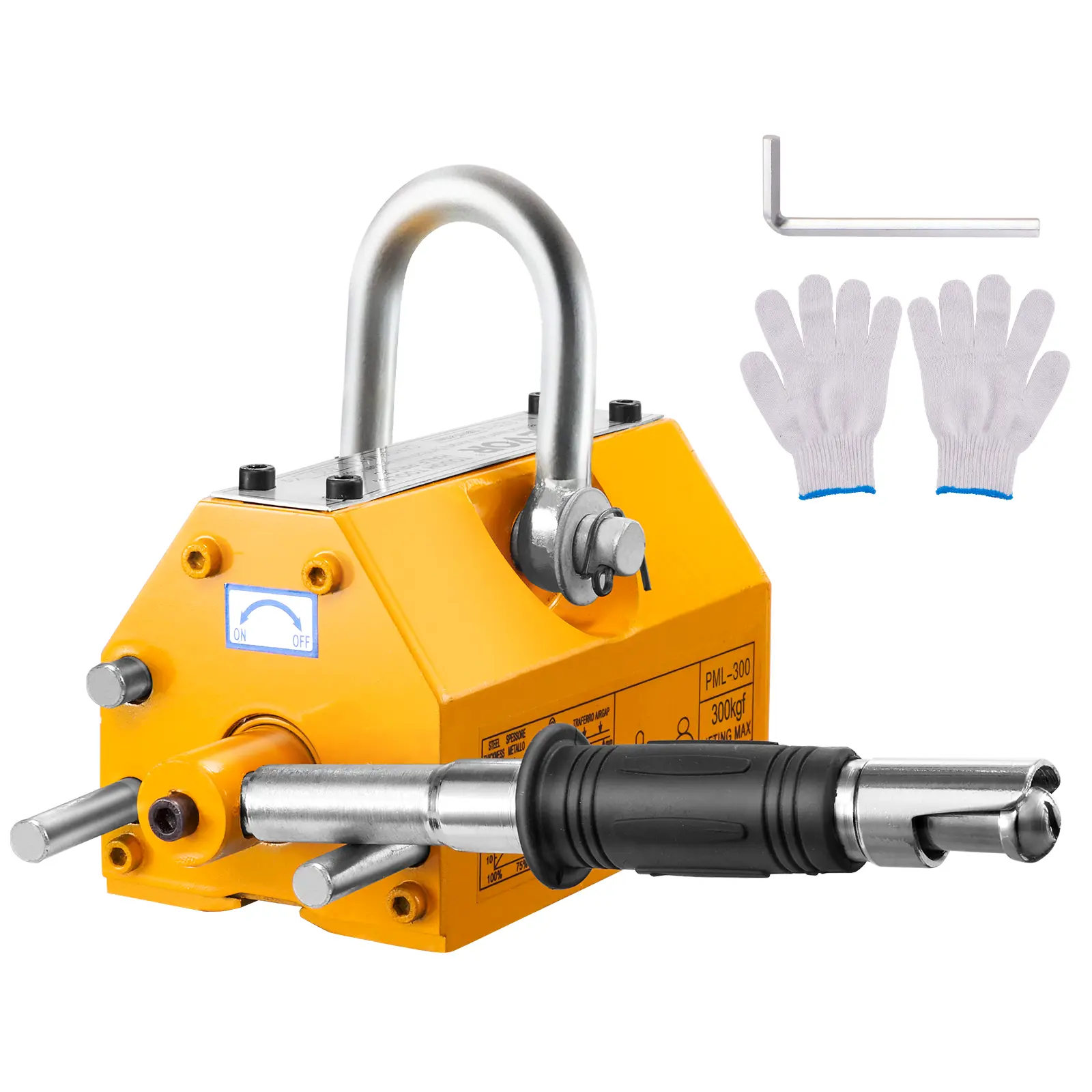 【Summerfinds】VEVOR Magnetic Lifter 660 lbs/300 kg Pulling Capacity2.5 Safety FactorNeodymium & SteelLifting Magnet with ReleasePermanent Lift MagnetsHeavy Duty Magnet for HoistShop CraneBlockBoard, Industrial