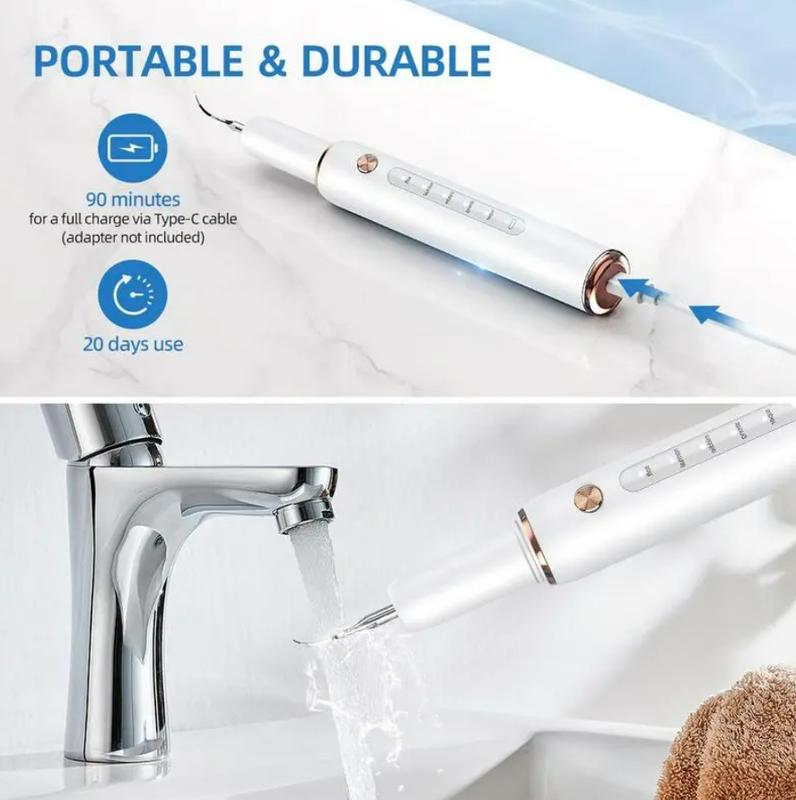 Glam Goddess Rechargeable Electric Teeth Cleaning Tool with Replacement Heads & Manual Auxiliary Cleaning Tools, Oral Irrigator for Home Use, Tartar Remover for Teeth,Remover Teeth Cleaning Kit
