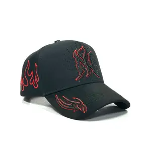 Premium quality Hat N.y Cristals red flames