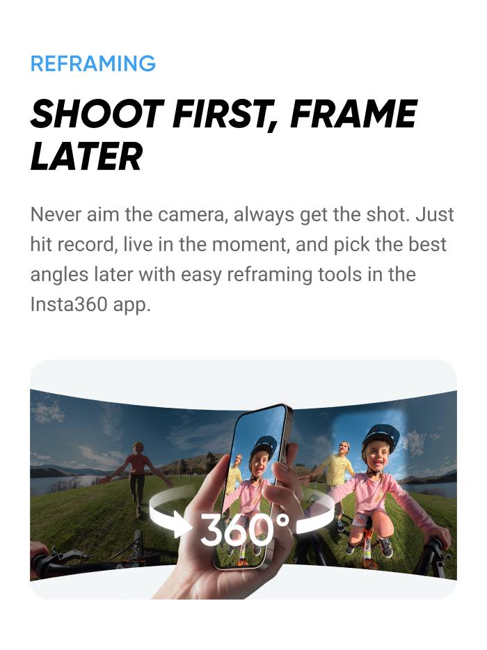 Insta360 X4 Air - Lightweight 165g 8K 360 Camera, Invisible Selfie Stick Effect, Replaceable Lenses, Shoot First & Frame Later, Built-in Wind Guard, FlowState Stabilization, AI-Powered App