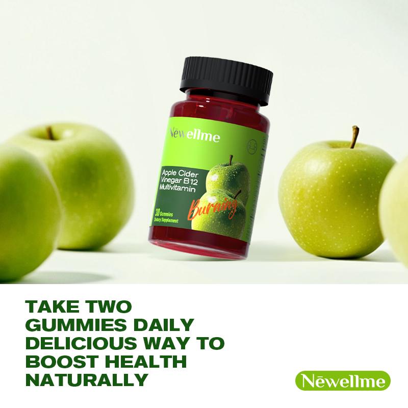 Apple Cider Vinegar Gummies Formulated to Support Normal Energy Levels & Gut Health - Supports Digestion Edible Supplement Dietary Organic