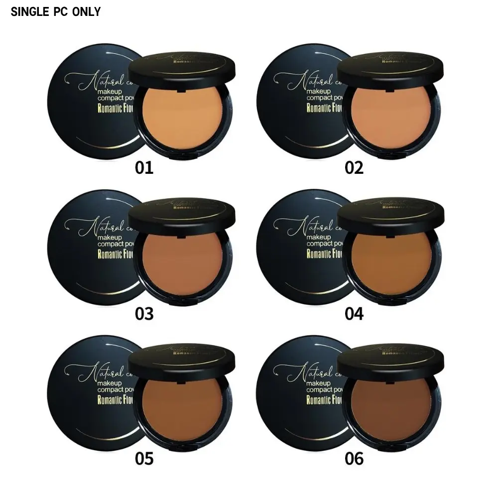 Dark Waterproof Silky Powder, Natural Contouring Powder Compact with Powder Puff, Makeup