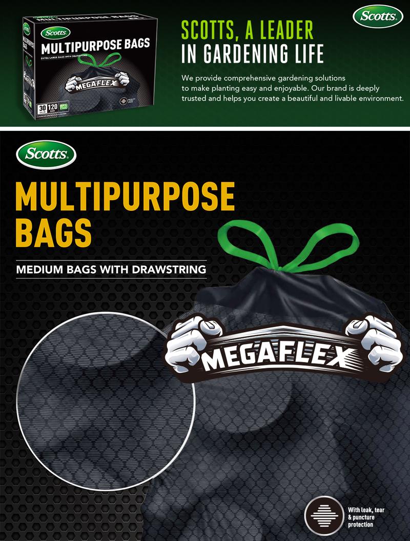 Scotts 30 Gallon Boxed Disposable Non Tear Black Large Drawstring Trash Bags, For Large Kitchen Trash Can, Ultra Strong 113.5L Multipurpose Cleaning Supplies For Industrial, Garden, Home, Commercial - Durable, Leak-Proof, Easy To Use Garbage Bags Scotts 30 Gallon Boxed Disposable Non Tear Black Large Drawstring Trash Bags, For Large Kitchen Trash Can, Ultra Strong 113.5L Multipurpose Cleaning Supplies For Industrial, Garden, Home, Commercial - Durable, Leak-Proof, Easy To Use Garbage Bags