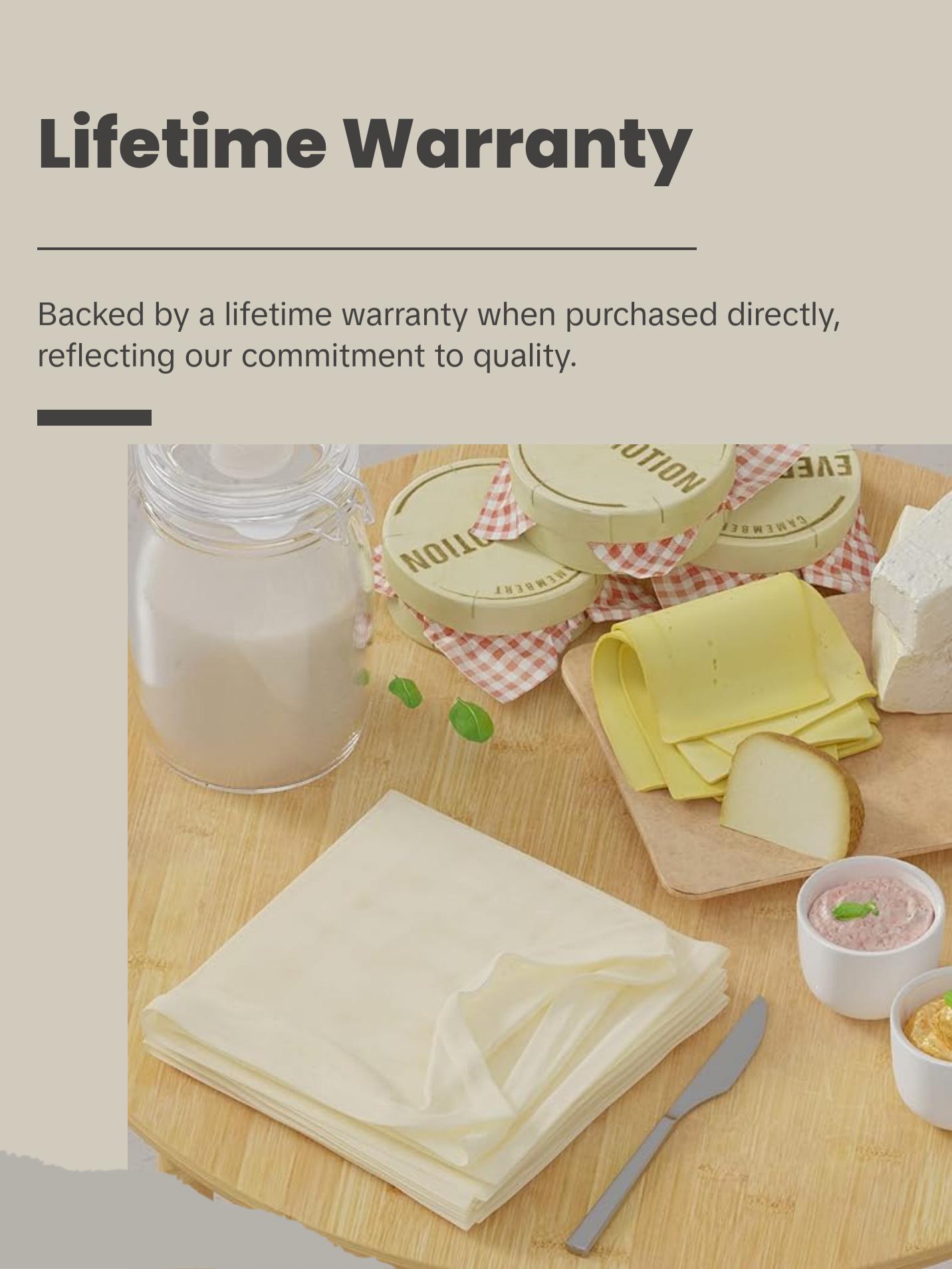 New England Stories Grade 100, 20x20 Inch Hemmed Organic Cheese Cloth Strainer