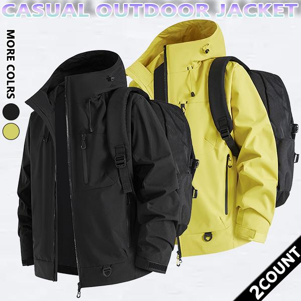 Autumn and Winter hooded casual men's Outdoor Jackets,  Windproof and wear-resistant color-blocked jacket, couples' style winter coat, outerwear top.