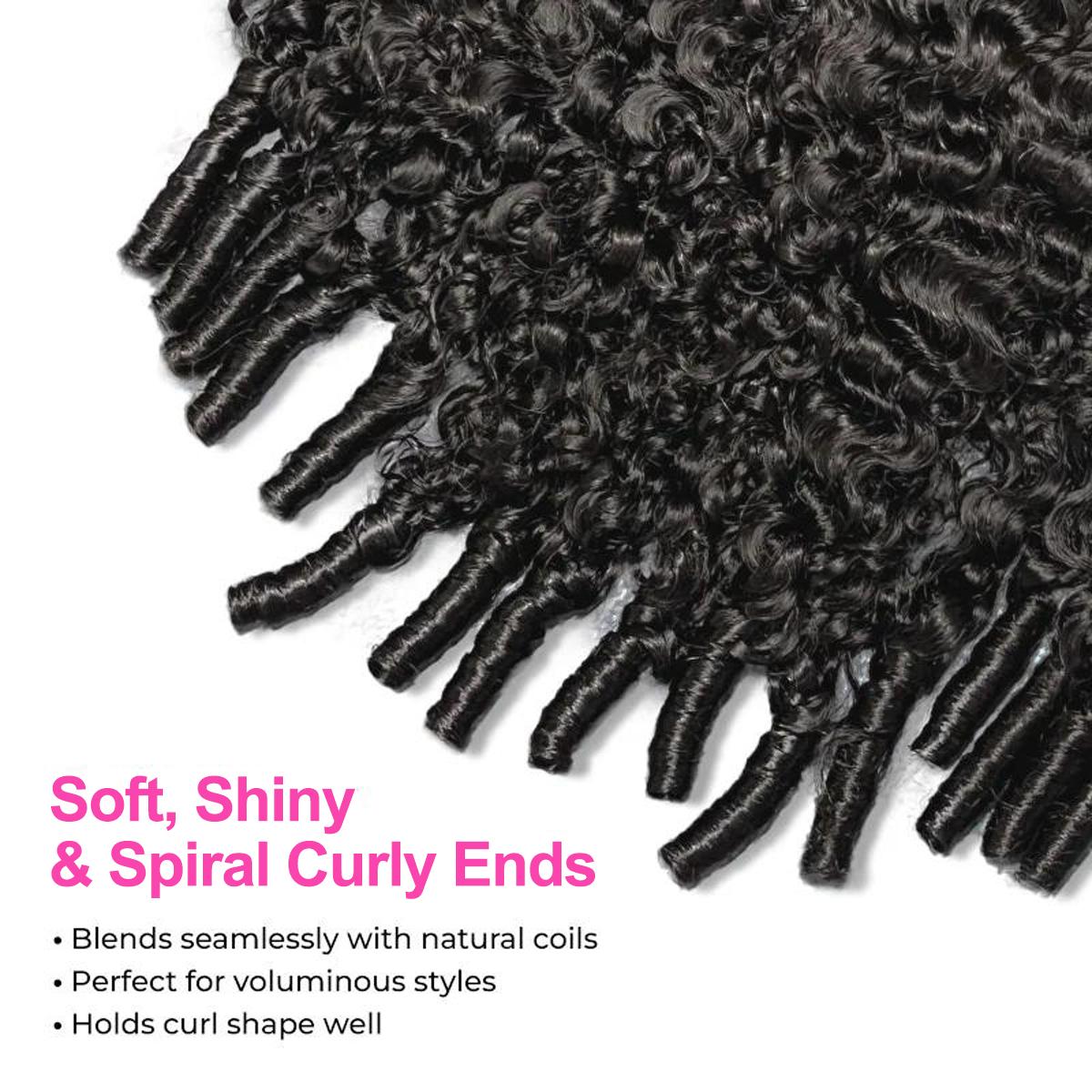 Burmese Curly Wear Go 3 In 1 Half Wig Glueless Human Hair Wig With Drawstring 220% Density Invisi Fit Strap Flip Over Wig For Beginners