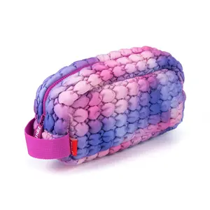 ZIPIT Puffy Pencil Case for Girls, Soft Quilted Pencil Pouch with Zipper, Aesthetic Stationery Organizer for School, Cosmetics & Travel