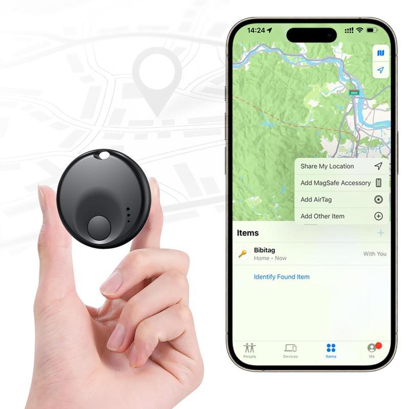 (iOS Only)Mini GPS Locator, Item Location Finder, 1 GPS Locator, Battery Powered Hidden Locator Unit Travel Gadgets Black（iOS Only）