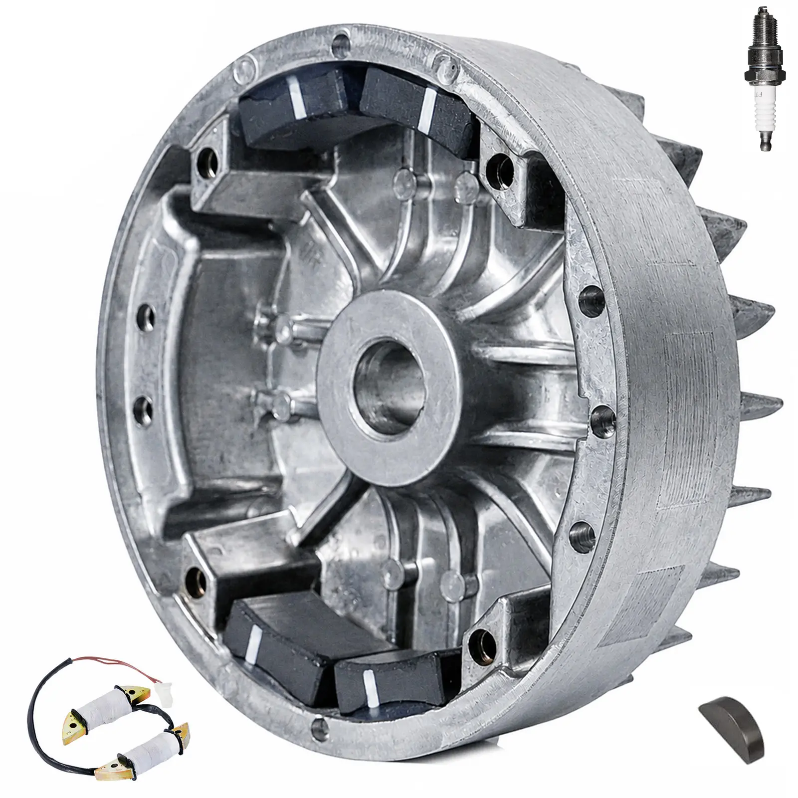 Aluminum Flywheel with Charging Coil for Predator 212 Non Hemi Ghost 224 GX160 GX200