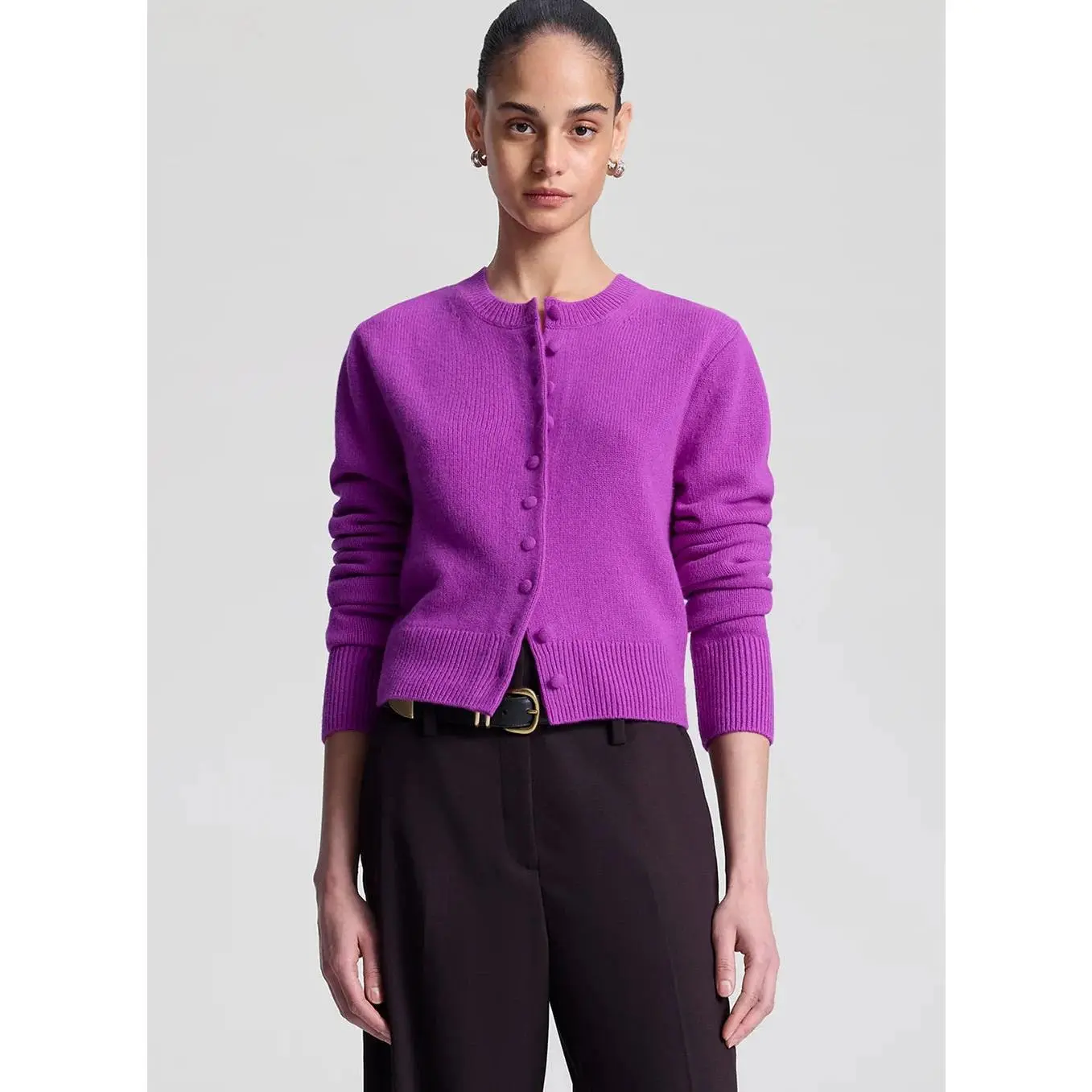 Skyler Cashmere Cardigan Fuchsia