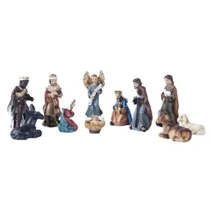 Nativity Scene Statue Set – Baby Jesus, Stable Figurines, Resin Craft Miniatures, Religious Ornament, Church Gift, Home Decoration