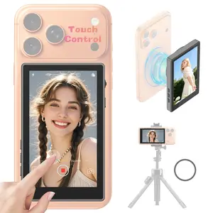 Magnetic Back Camera Selfie Monitor for iPhone & Android – 4K 60FPS Wireless Vlog Screen, No Mirror for Live Streaming, 164ft Range, 1500mAh, Perfect for Solo Travel & Content Creators