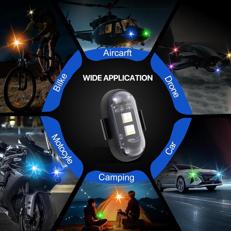 RGB Led Aircraft Strobe lights Motorcycle Lights LED Flash Position Wireless Light Aircraft Airplane Helicopter Warning Lights