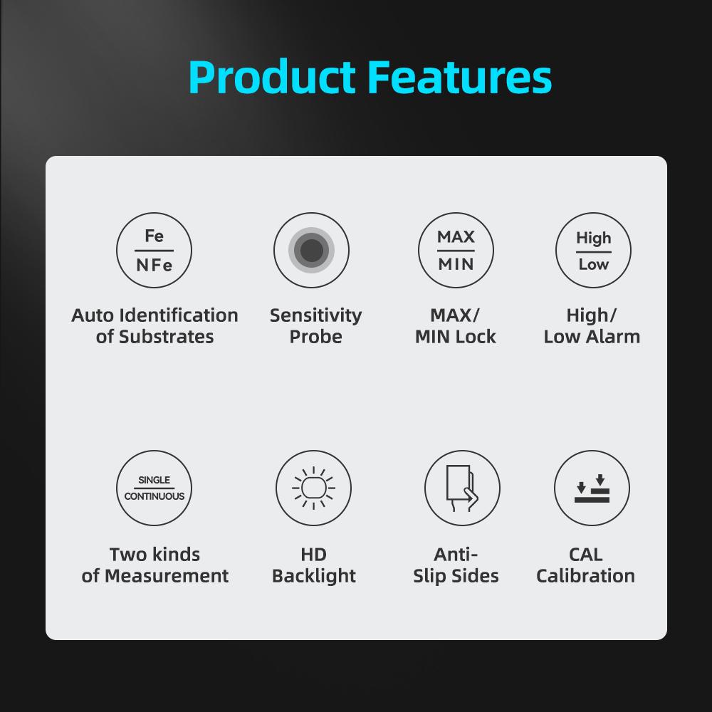 Mileseey MC998 Thickness Gauge Automotive Paint Coating Thickness Detector Auto Repair Tool 0-1500um Iron and NFe Probe Kit Mileseey MC998 Thickness Gauge Automotive Paint Coating Thickness Detector Auto Repair Tool 0-1500um Iron and NFe Probe Kit