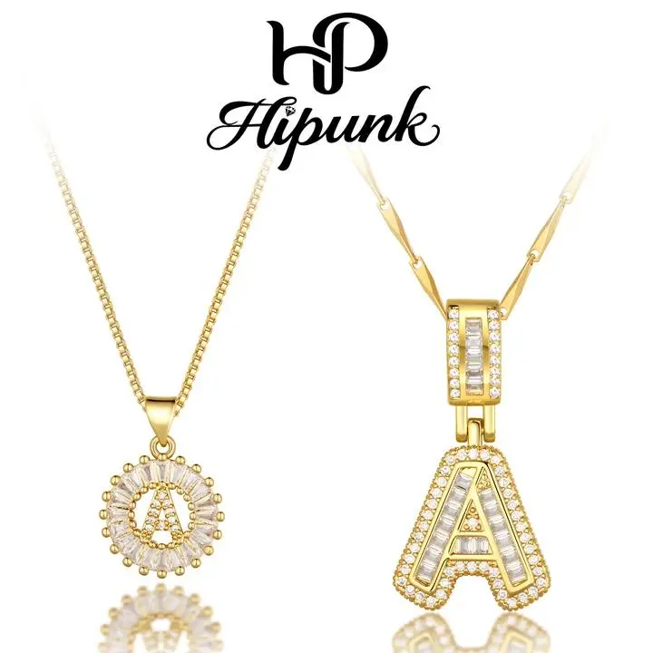 HIPUNK Women's 2-Pack Dainty Gold Necklaces, A-Z Gold Letter Initial Pendant Set with Adjustable Chain, Summer Outfit Jewelry, Gift for Her, Dainty Gold Necklace, Gold Letter Initial Necklaces