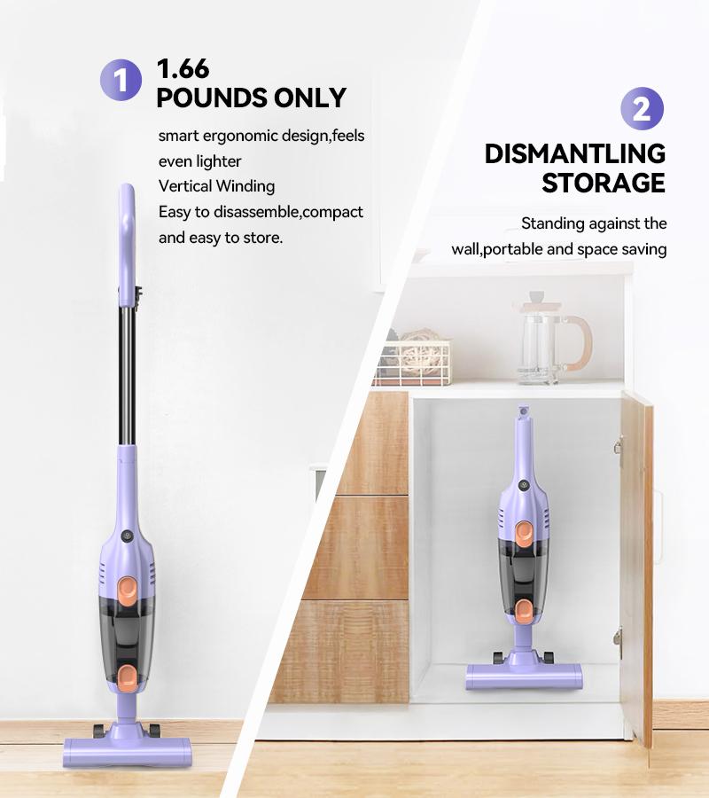 INSE R6X Corded Stick Vacuum, 15KPa Suction with 600W Motor, Ultra-Lightweight Bagless Upright Vacuum with Handheld for Home Hard Floor Carpet Pet Hair Car Cleaning home cleaning tools home appliances Purple