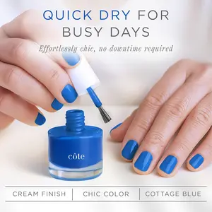 Côte Beauty Clean Non Toxic Nail Polish – Vegan Cruelty Free Nail Polish with Quick Dry Chip Resistant Formula | Long Lasting High Gloss Salon Quality Nail Color | Made in USA | Multiple Classic Shades
