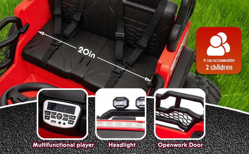 Small Town Kid 24V400W Two-Seater Kids Ride On Electric Truck Car with Parents Control 20in Wide Seat Four-Wheel Suspension Cool LED Lights Bluetooth Music USB MP3 Speeds 1.86-4.35MPH for Kids Aged 3-8 Small Town Kid 24V400W Two-Seater Kids Ride On Electric Truck Car with Parents Control 20in Wide Seat Four-Wheel Suspension Cool LED Lights Bluetooth Music USB MP3 Speeds 1.86-4.35MPH for Kids Aged 3-8