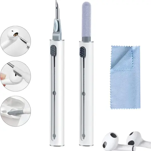 Portable Multi-Function Earbud Cleaning Kit for AirPods Pro, AirPods 1-3, Bluetooth Headsets, Charging Boxes, Smartphones, Cameras, Digital Devices – Soft Brush, Flocking Sponge Cleaning Pen (1Pc) with Manufacturer Warranty