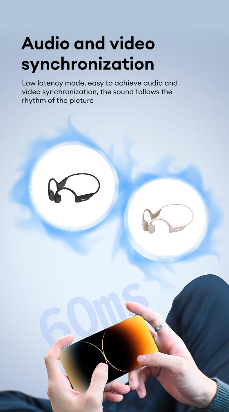 HYUNDAI G06 Bone Conduction Neckband Wireless Earphones with Bluetooth 5.4, Waterproof Sports Design, 360° Flexible Bending, Lightweight & Comfortable Fit, Long Battery Life, Wireless Headphones for Music, Calls & Sports, Compatible with Android & iOS