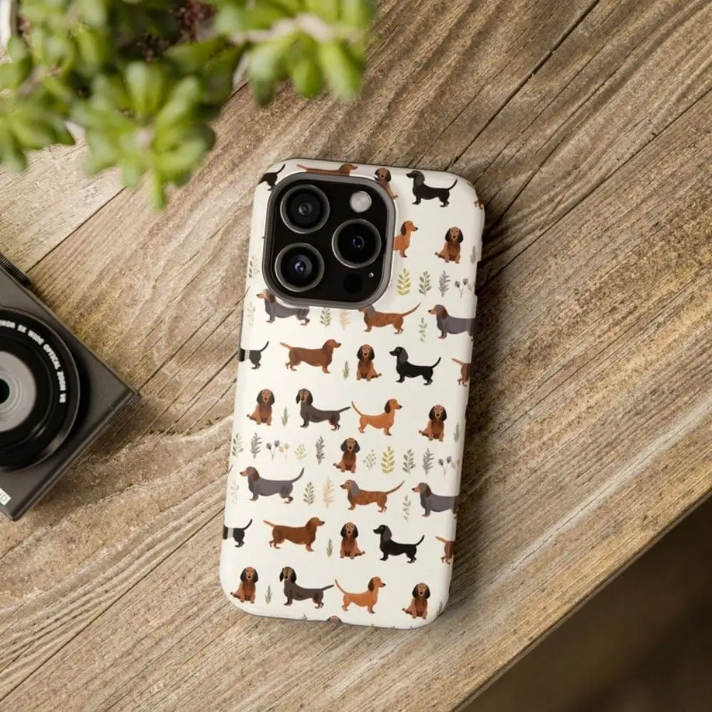Durable Dachshund Plant-Themed TPU Cellphone Case - Shockproof Protective Cover for iPhone 16,15,14,13 Pro Max Plus, Multi-Model Fit Accessory, Dachshund Gift by Summerwins, Iphone 15