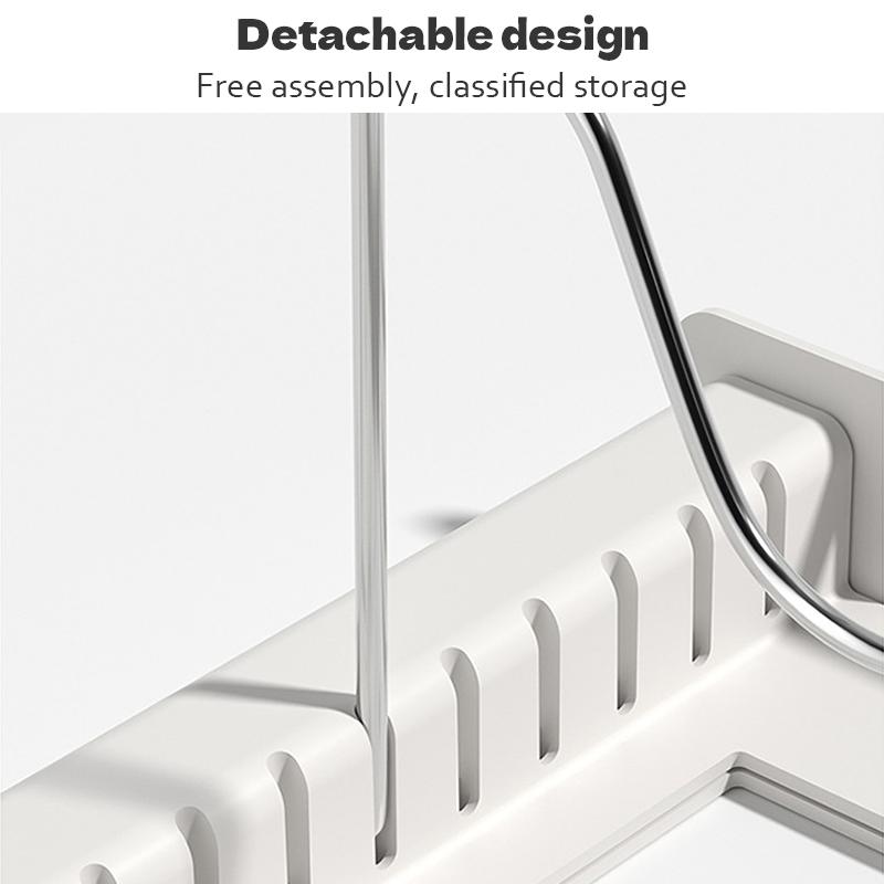 Multi-Functional Telescopic Kitchen Storage Rack - Expandable Kitchenware Storage Rack, Cabinet Cookware Rack, 7 Adjustable Compartments and Pot Cover Brackets, Plate Storage Rack, Cabinet Storage Rack for Pots, Utensils, Lids, and Baking Utensils