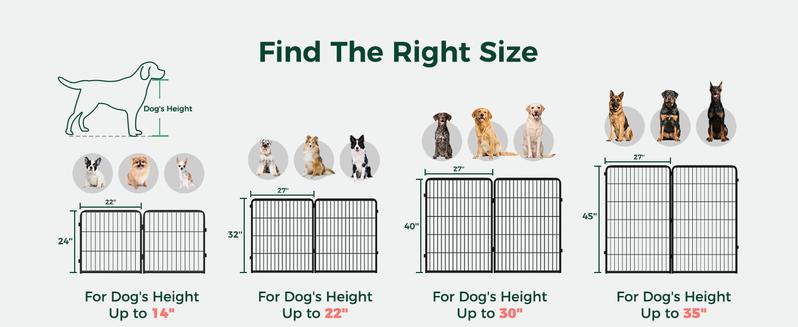 FXW Instant Unleashed Dog Playpen, Portable Pet Fence for Outdoor, RV Trips, and Camping, 24"/32"/40"/45" Height, 8/16 Panels for Small/Medium/Large Dogs