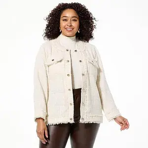 Colleen Lopez Tweed Jacket with Decorative Heart Buttons