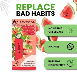 SATYREON Deep Sleep Diffuser with Watermelon & Peppermint for Natural Sleep Support & Body Detoxification Plant-Based Ingredients 1500 Uses per Diffuser Woody Scent