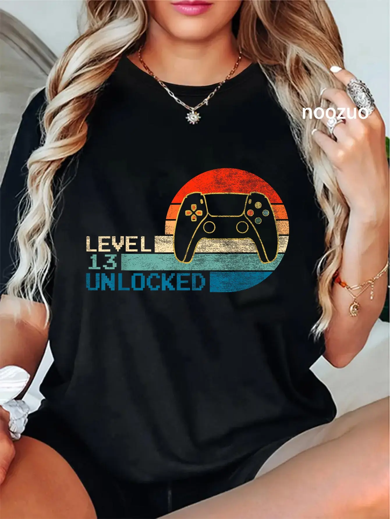 100% Cotton Video Game Controller Unlocked Level 13 Birthday Boy T-Shirt