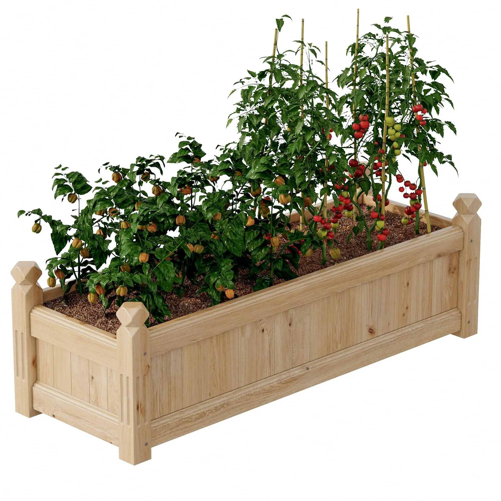 GARVEE Solid Wood Elevated Rectangular Garden Bed Planter Box, 43.5" L x 16" W x 14" H, Outdoor Planter for Vegetables, Flowers, Herbs (Patio, Yard Use), Raised Garden Beds