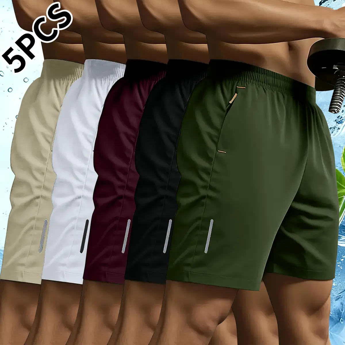 White + Khaki + Burgundy + Black + Army Green