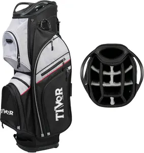 EAGLE 2026 Tour Edition Golf Stand Bag – 14-Way Full-Length Dividers, 9 Zippered Pockets, Auto-Adjust Straps & Easy-Carry Handle, Rain Hood