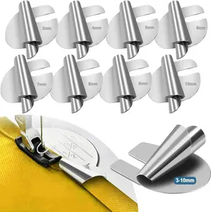 8PCS Sewing Rolled Hemmer Foot, 3/4/5/6/7/8/9/10mm Rolled Hem Presser Foot, 8 Sizes Wide Hemming Machine Rolled Hem Pressure Foot Hand Industrial Sewing Machine Sewing Accessories