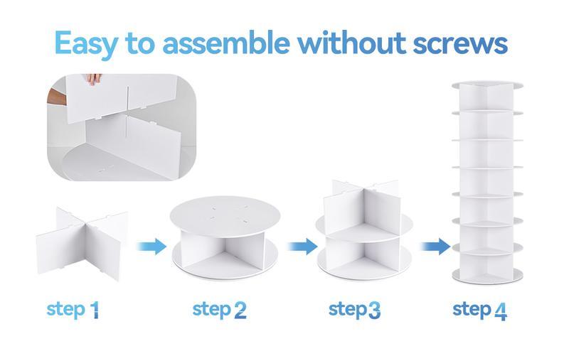 360° Rotating 7-Tiers Organizer Shoe Rack, Fits 24-28 Pairs of Shoes, Spinning and Revolving Round Shoe Rack, for Entryway Living Room Hallway