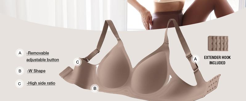 OEAK Women Seamless Jelly Bras No Underwire Push Up Bras Soft Wireless Comfort Adjustable Bras Full Coverage Everyday Bra