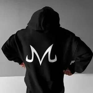 Oversized Simple Letter Anime Print Double-Sided Hoodie, Dragon Ball Anime Majin Buu Printed Hoodie, Manga Hoodie For Men, Best Anime Hoodie, Gift For Anime Lovers, Anime Printed Shirt, DB Gift For Fans, Gift For Him, Gift For Her Tops
