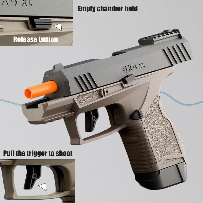 Foam Blaster Toy Pistol with 1O0 Soft Bullets, 12 Shells, 2Magazines - Hollow Hanging Design,Outdoor Sports Shooting Toy| Holiday Birthday Gifts