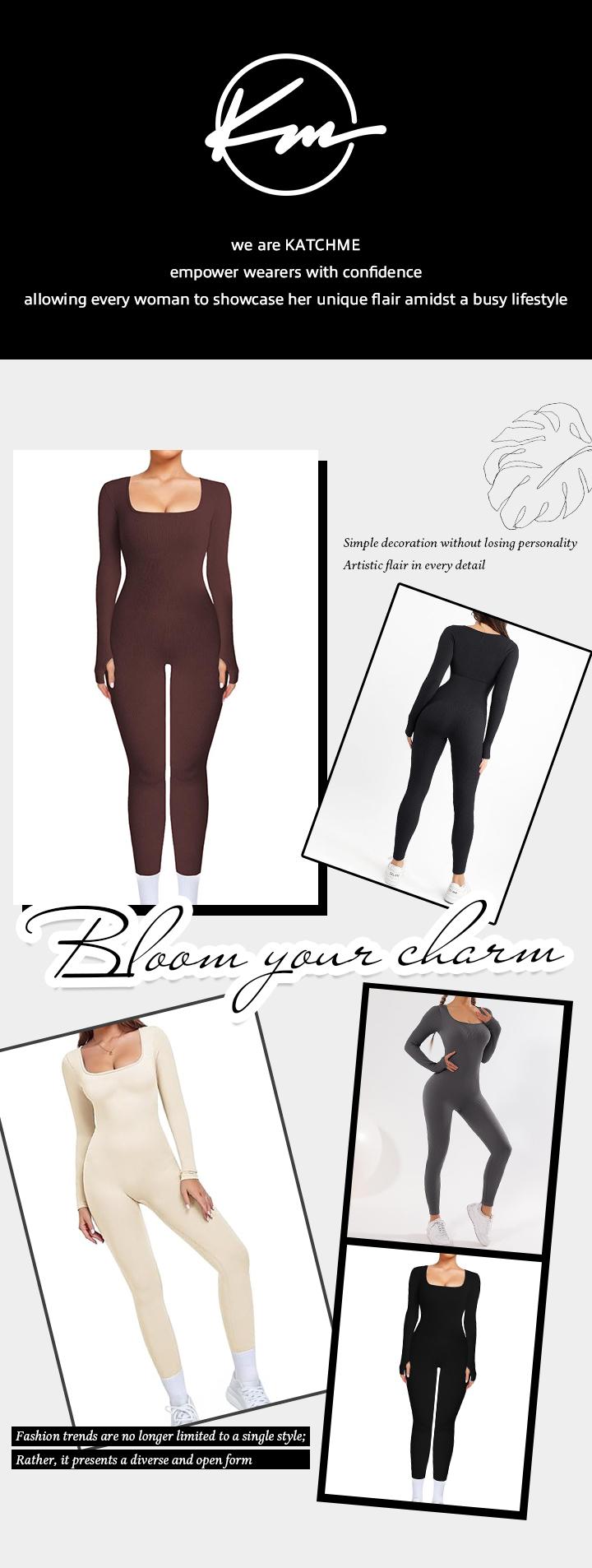 KatchMe Womenswear Solid Color U Neck Seamless Shaping Jumpsuit-CC,Thumb Holes Design Jumpsuit,Slim-Fitting Stretchy Tummy Control Shapewear KatchMe Womenswear Solid Color U Neck Seamless Shaping Jumpsuit-CC,Thumb Holes Design Jumpsuit,Slim-Fitting Stretchy Tummy Control Shapewear