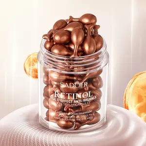 Retinol Eye Serum Capsules 45Pcs - Moisturizing Anti-Wrinkle Eye Cream with Collagen & Glycerin for All Skin Types Hypoallergenic Daily Use - Lightweight