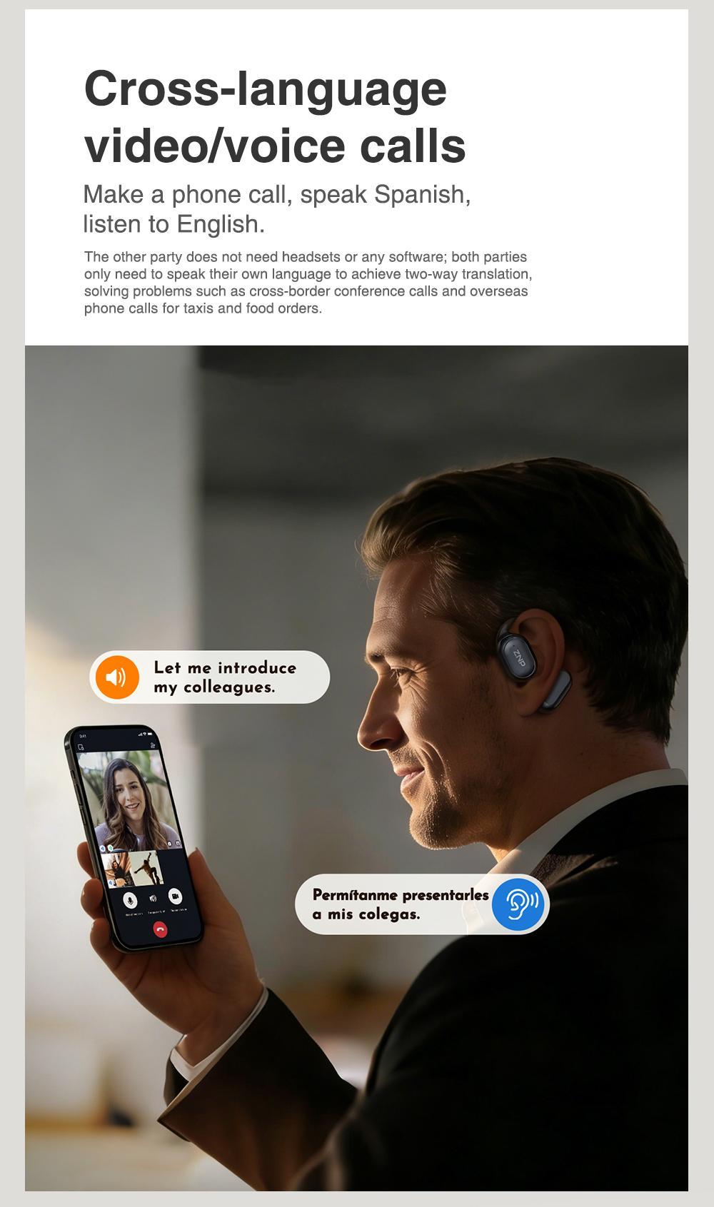 ZNP N01-Smart Dialogue Headphones, Supports conversational interaction, emotional companionship, answering questions, and providing inspiration. Features an open-ear design, Hi-Fi sound quality, and comes with a dedicated app