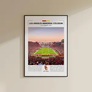 Los Angeles Memorial Coliseum Print | USC Trojans Poster | Vintage Print | Collage Football | Printable Wall Art | Travel Print
