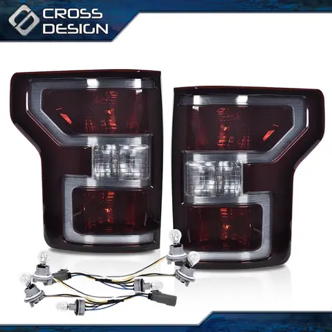 CROSSDESIGN Vehicle-Specific Fit Right Passenger Side Rear Tail Light Assembly for 2018-20 Ford F150 F-150 Pickup, ABS Plastic, Water-Resistant, Shock-Resistant, Durable, Instant On, Fast Switch Response, High Vis. Car Light Accessory, Car Lighting