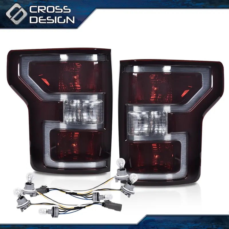 CROSSDESIGN Vehicle-Specific Fit Right Passenger Side Rear Tail Light Assembly for 2018-20 Ford F150 F-150 Pickup, ABS Plastic, Water-Resistant, Shock-Resistant, Durable, Instant On, Fast Switch Response, High Vis. Car Light Accessory, Car Lighting