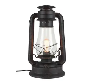 Rustic Lantern Table lamp Large 15" Dimmable